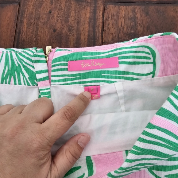 Lillt Pulitzer Marigold Skort Tropical Green And Pink Print Size 8 - Picture 3 of 4